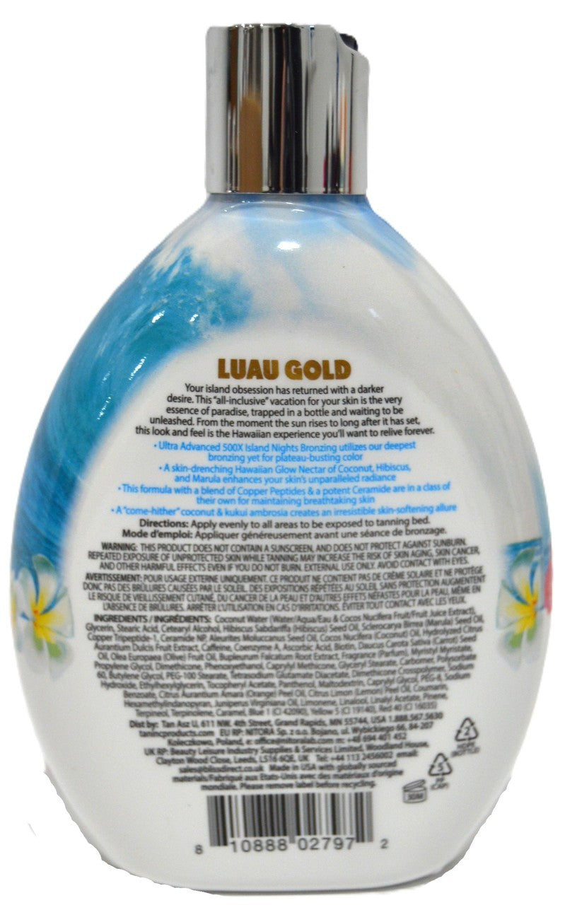 Luau Gold 500X Black Bronzer Tanning Lotion 13.5 oz - Ultra Advanced Formula