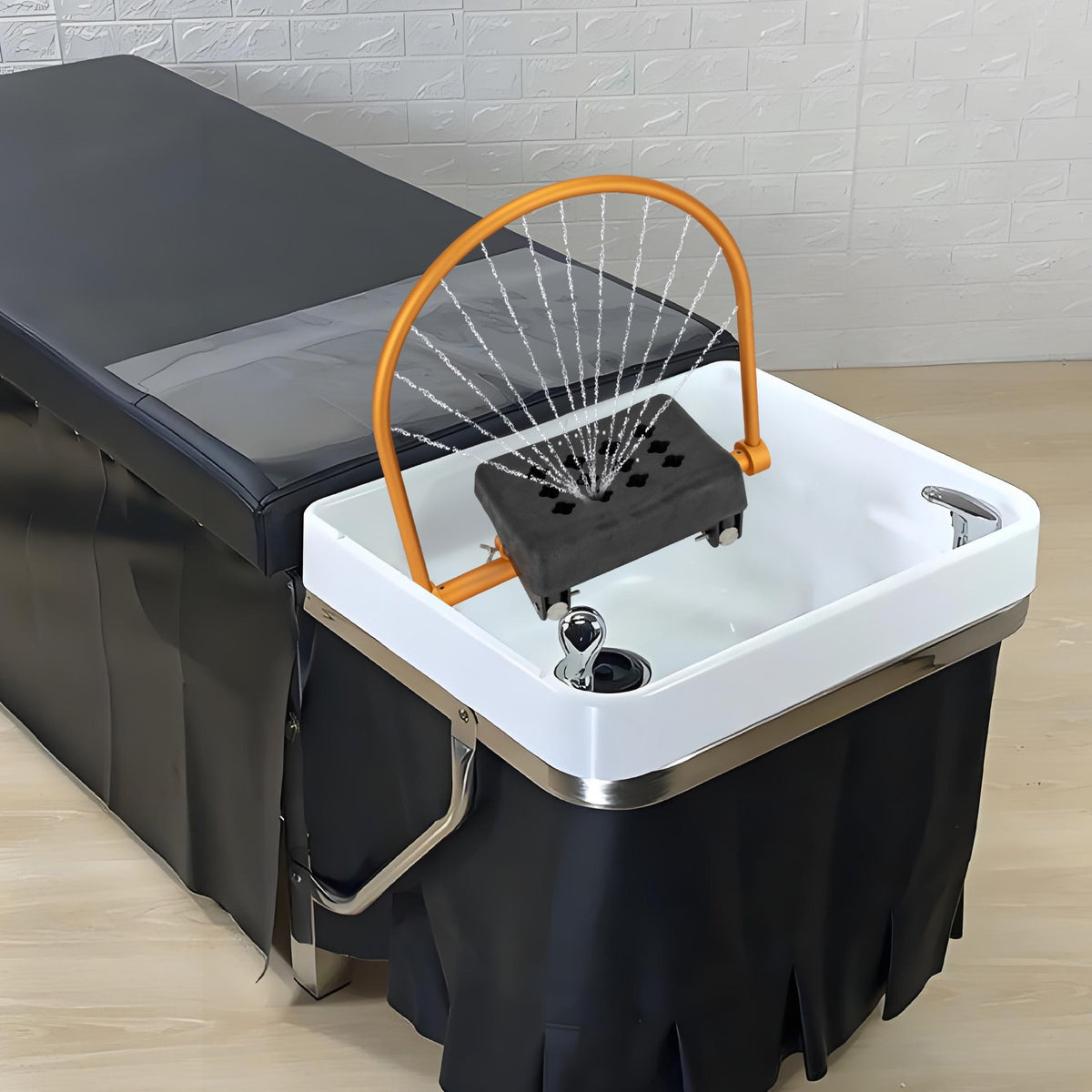 Water Circulation Frame Kit with Pillow and Rotating Rack for Hair Washing Bed Salon