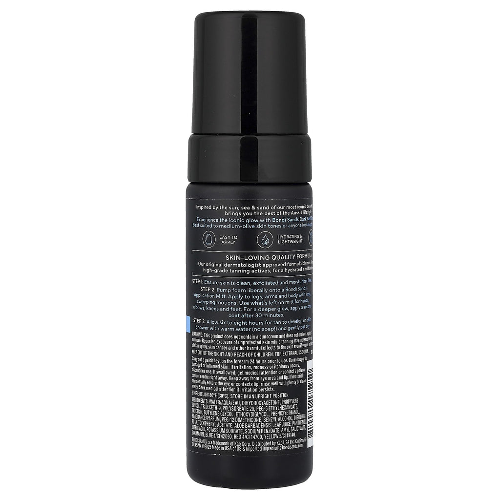Dark Self Tanning Foam with Coconut - Hydrating & Long-Lasting, 5.07 fl oz