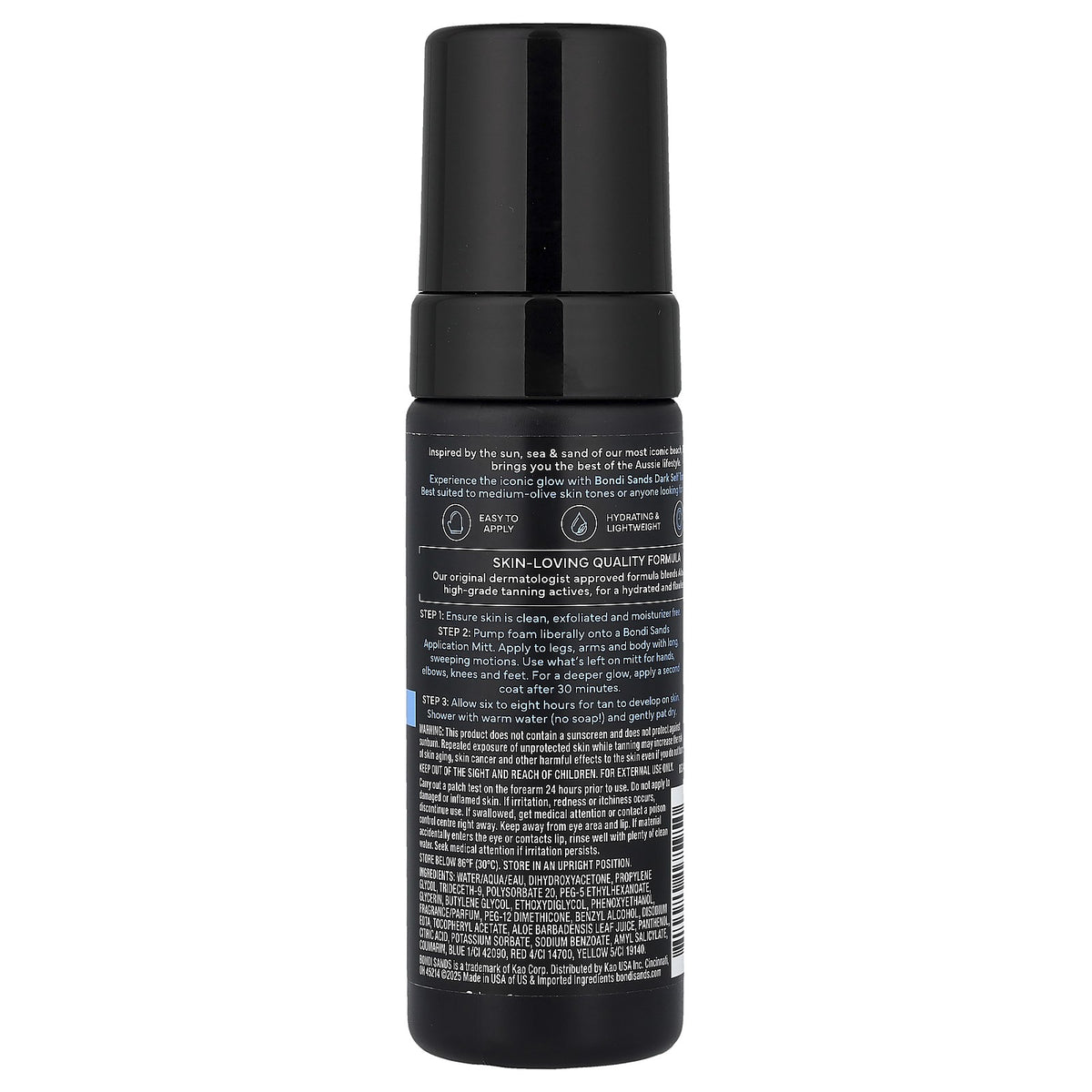 Dark Self Tanning Foam with Coconut - Hydrating & Long-Lasting, 5.07 fl oz