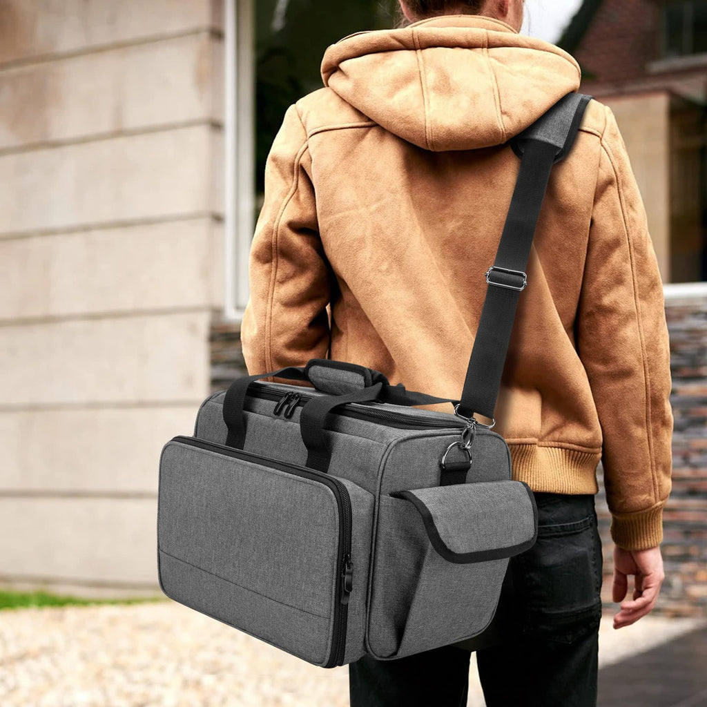 Hairdresser Bag with Adjustable Dividers Travel Barber Case Gray