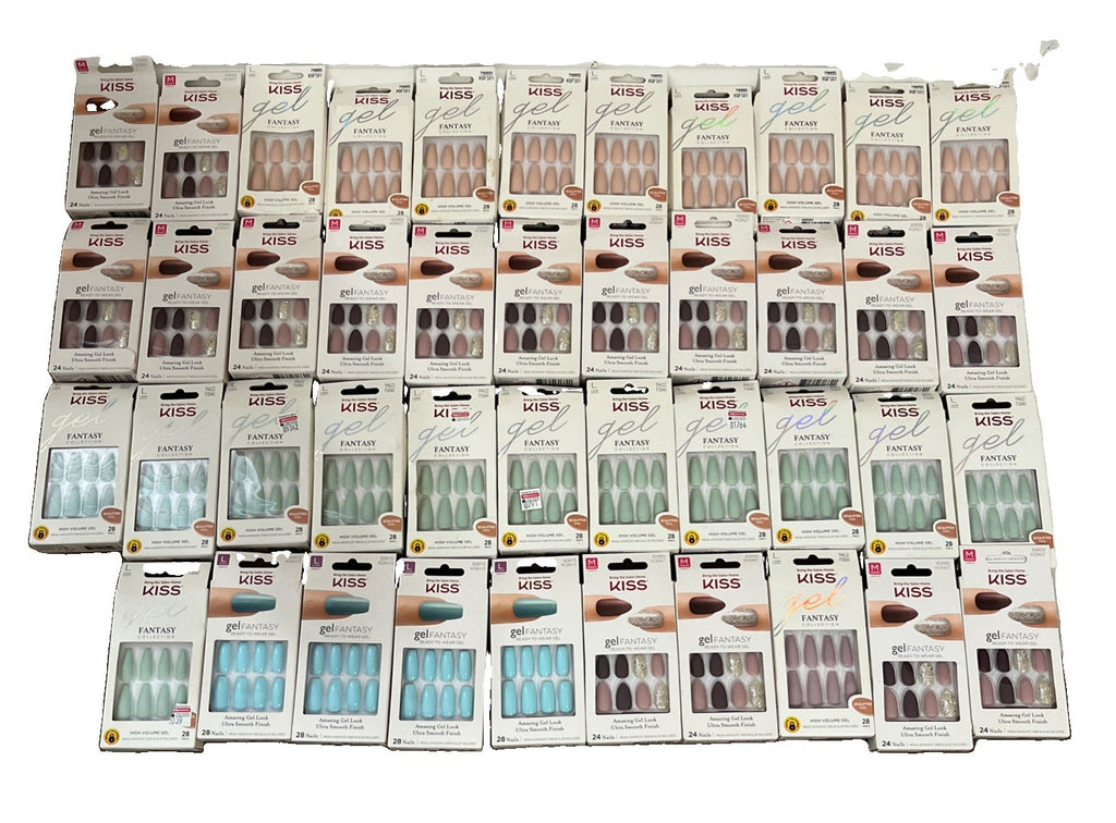 43 Pack Gel Fantasy Glue-On Manicure Nails Medium & Long Length Set