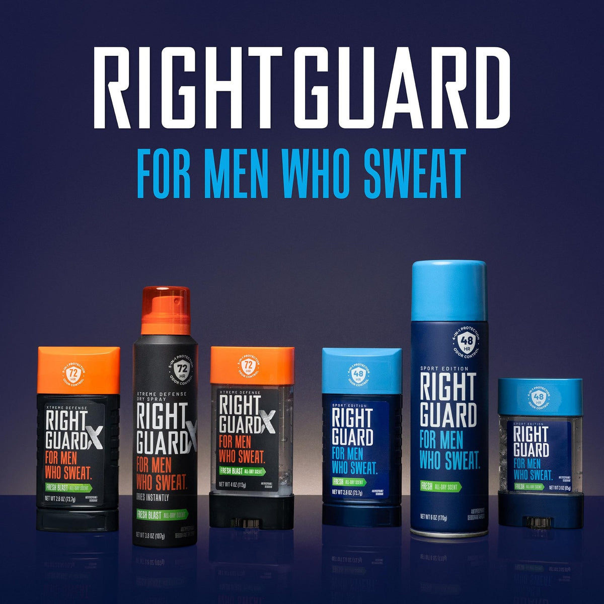 Men's Antiperspirant Deodorant Stick - 48-Hour Odor & Sweat Protection, Pack of 6