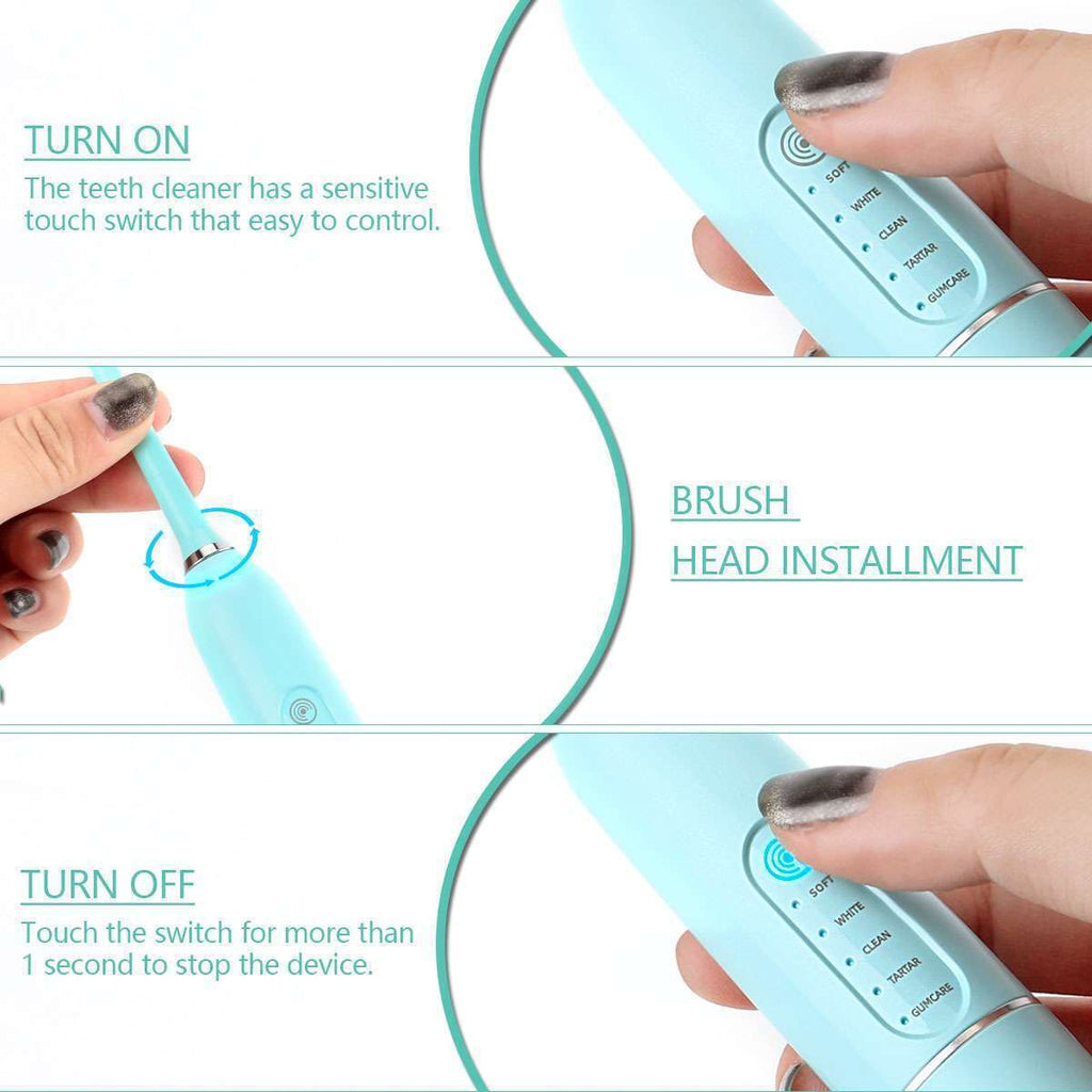 Wireless Electric Toothbrush Flosser Set with 5 Modes and Water Jet