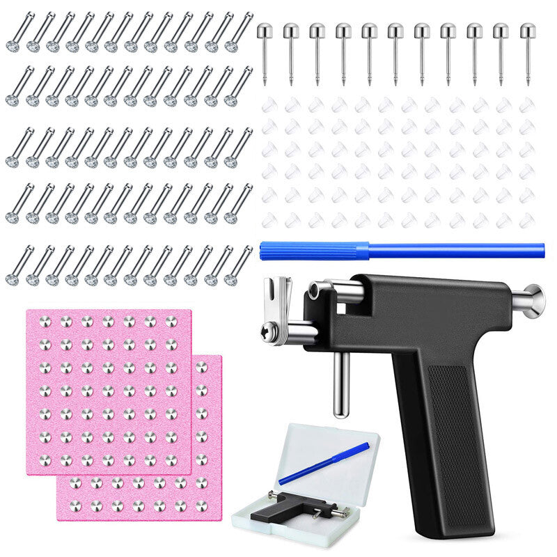 Ear Piercing Tool Kit with Gun, 161pcs Set for Salon and Home Use
