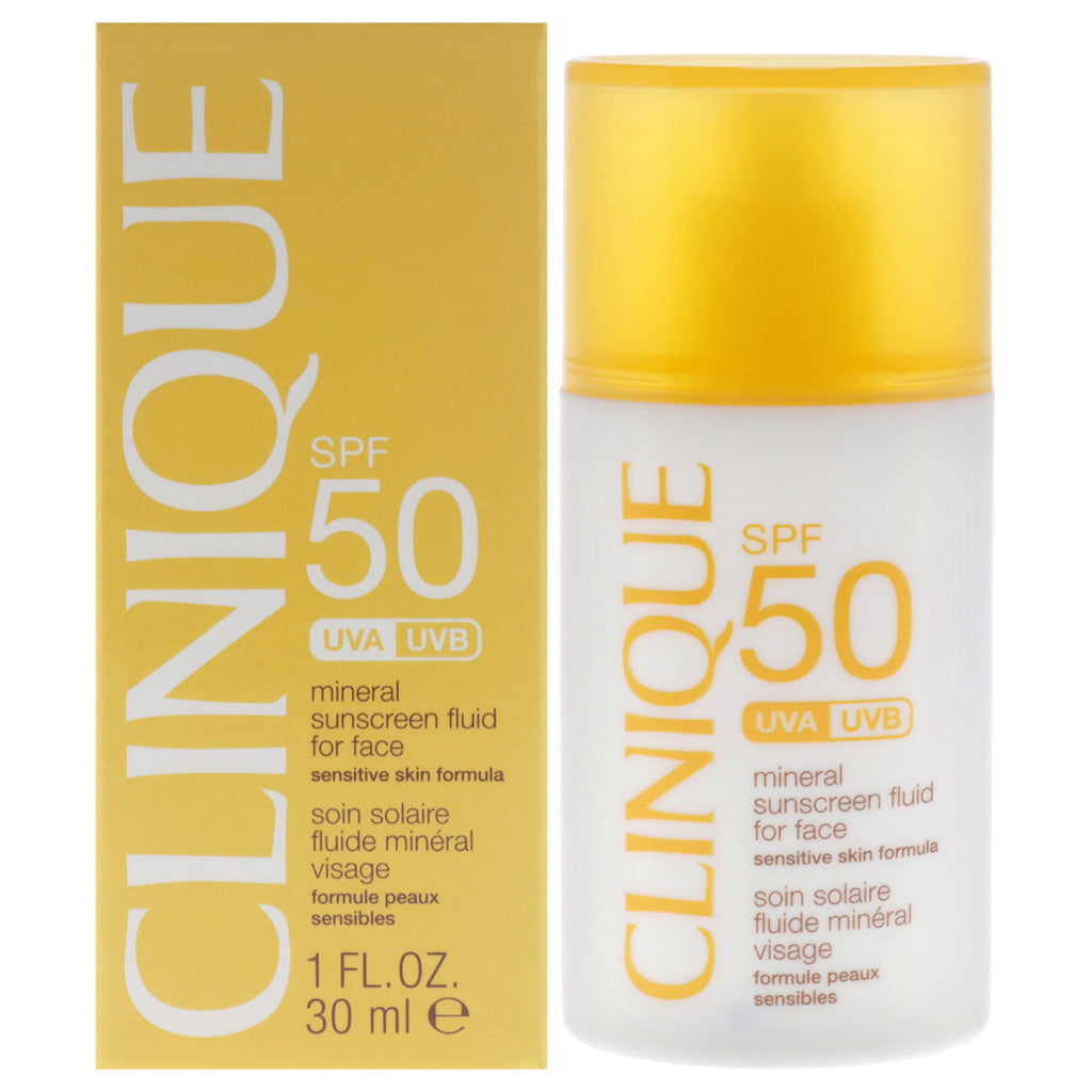 Mineral Sunscreen Fluid SPF 50 for Face - Lightweight, Oil-Free, Sensitive Skin Safe