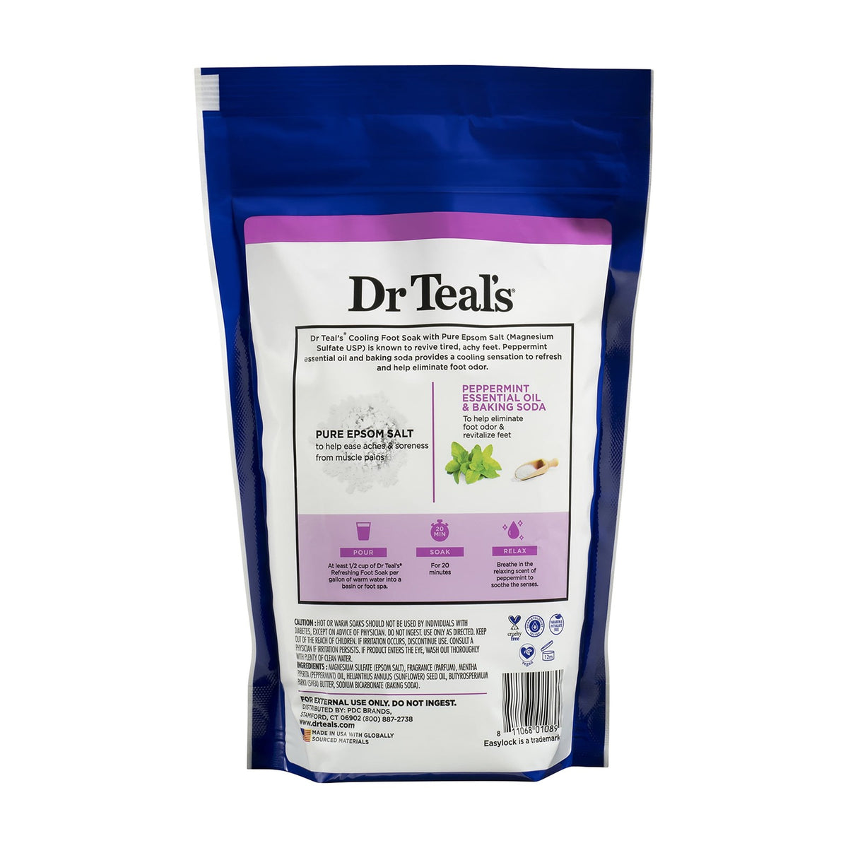 Cooling Foot Soak with Epsom Salt, Peppermint & Baking Soda - 2 lbs