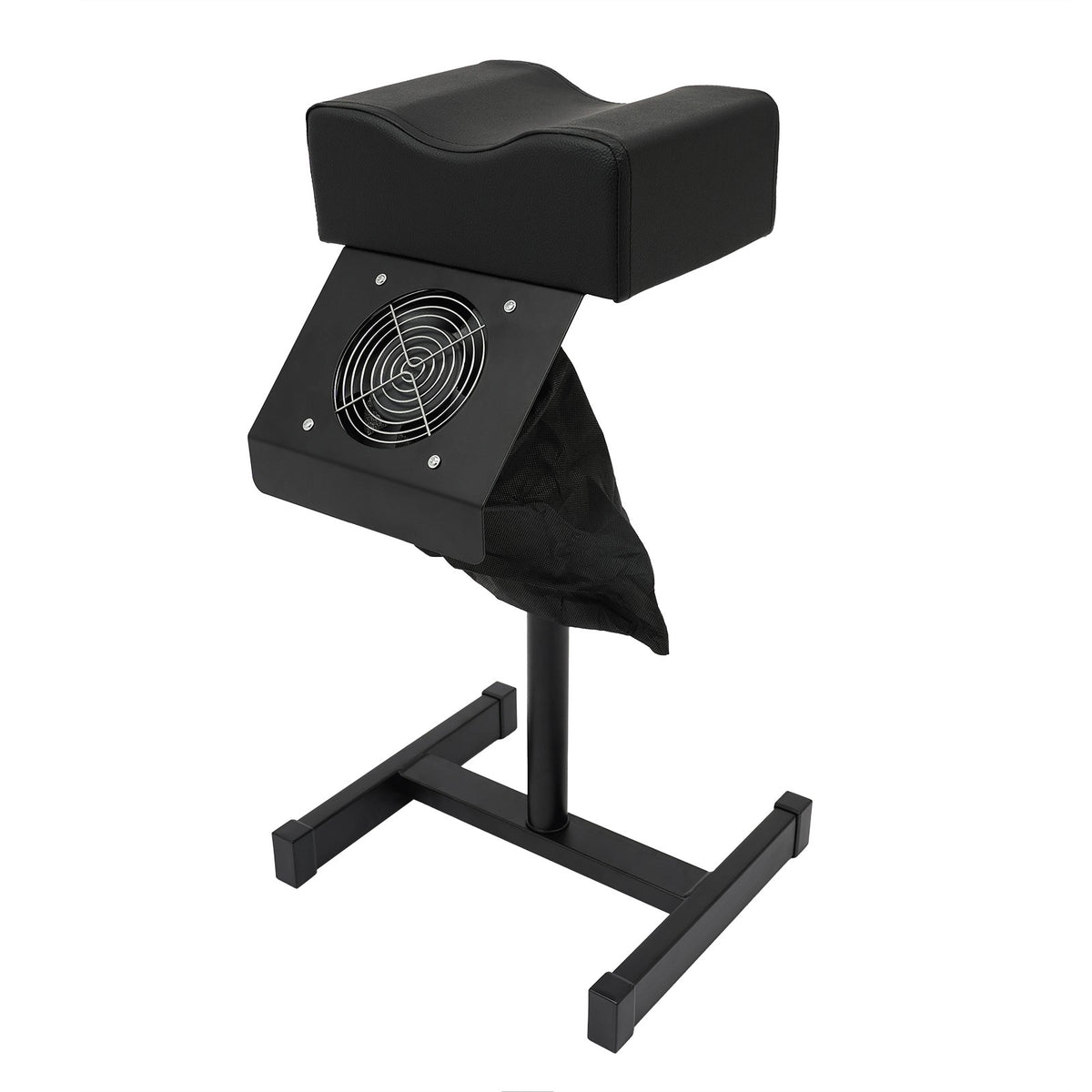 Adjustable Pedicure Footrest with Dust-Collecting Fan, Black, 48-68cm