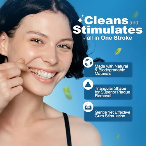 Natural Plaque Removers - Wooden Interdental Picks for Oral Care, 160 Count