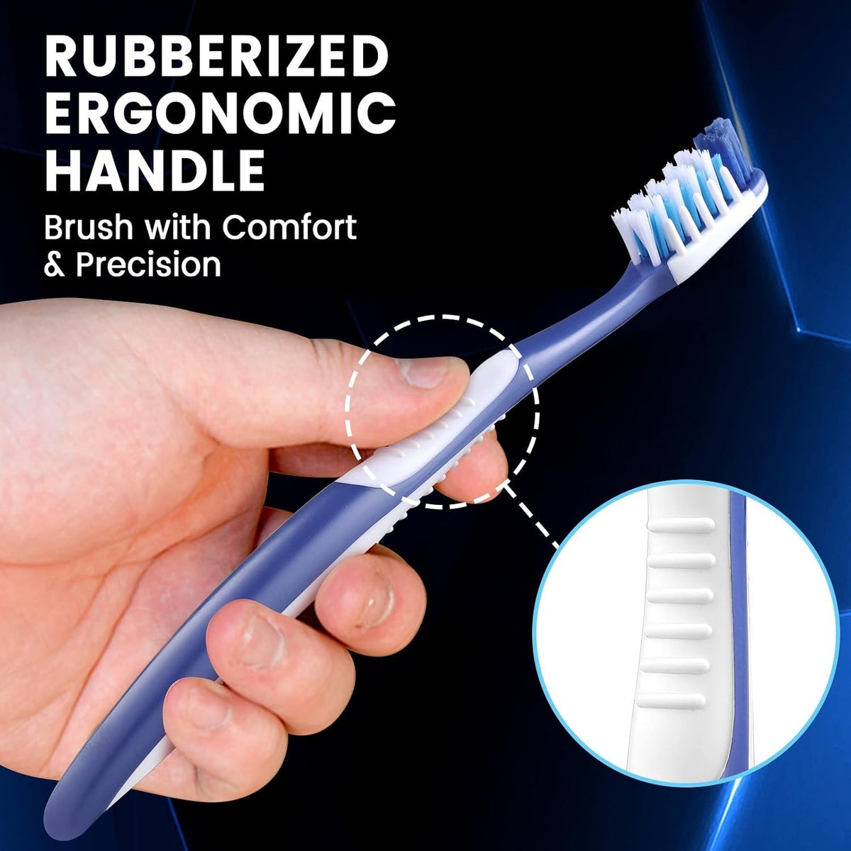 Soft Ergonomic Toothbrushes Pack of 6 for Sensitive Gums & Teeth