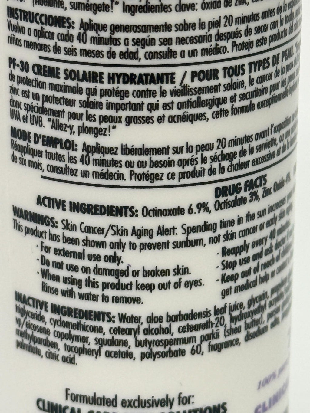 SPF 30 Moisturizing Sunscreen with Zinc Oxide - 4 oz, Sensitive Skin Safe