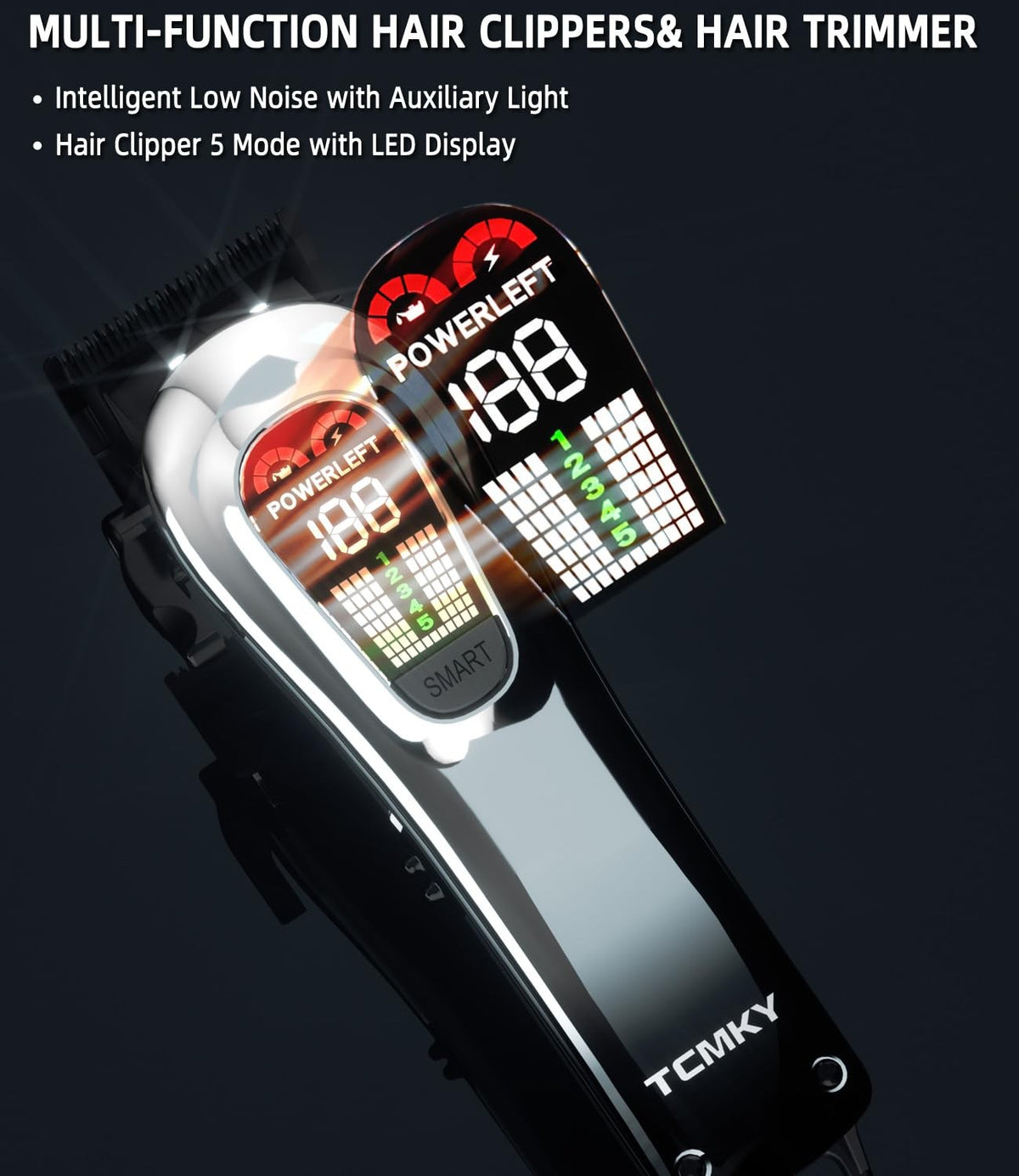 Wireless Professional Hair Clipper & Trimmer Set with Adjustable Speed