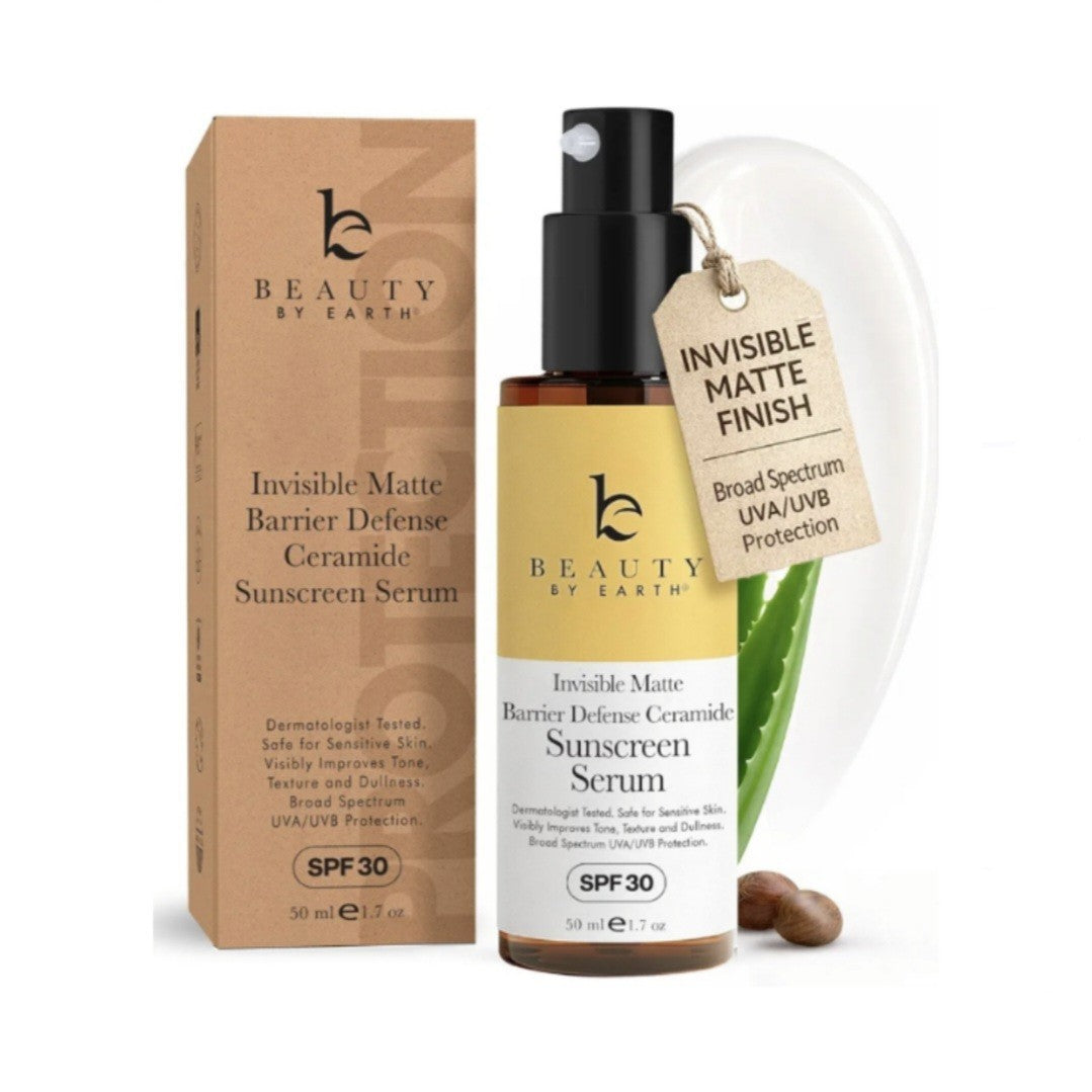 SPF 30 Mineral Sunscreen Serum with Matte Finish & Ceramides - Invisible, Water-Resistant, Non-Nano Zinc Oxide