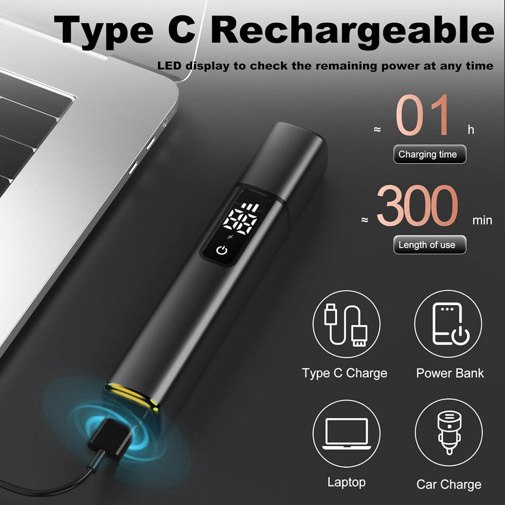Electric Nose Ear Hair Trimmer Painless Portable USB Rechargeable with LED Display