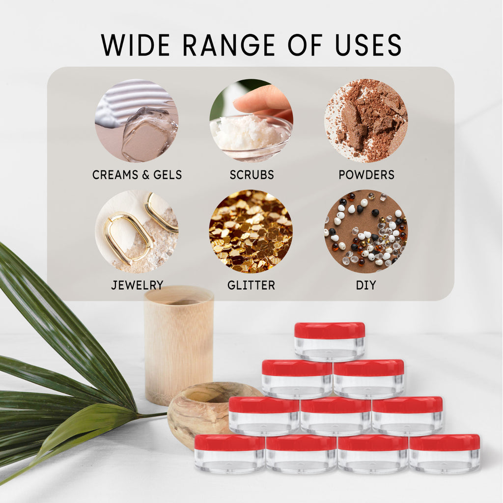 25-Pack 5ML Cosmetic Sample Jars - Reusable Plastic Lotion & Cream Containers