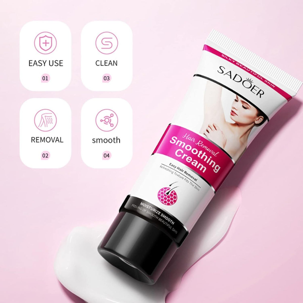 Men's Hair Removal Cream for Face & Body - Fast, Painless, Gentle