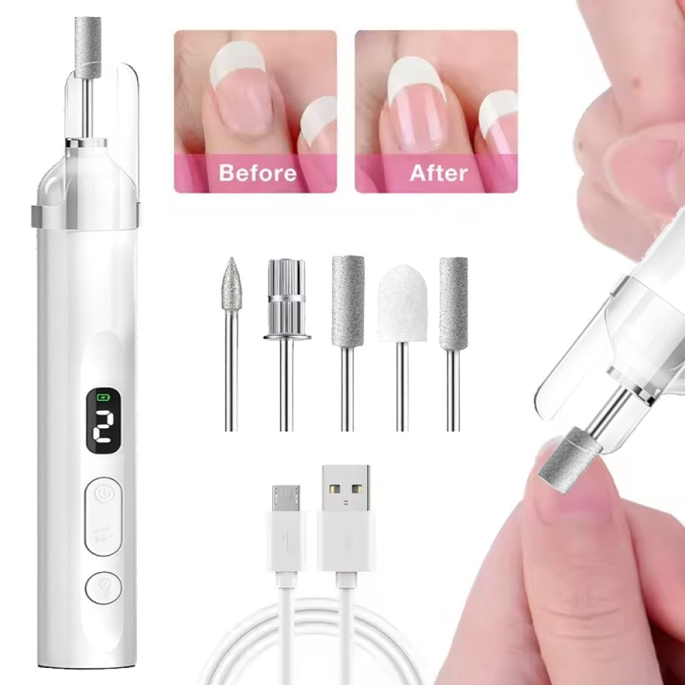 Electric Nail Drill Kit for Thick Toenails with UV Lamp & 6 Grinding Heads