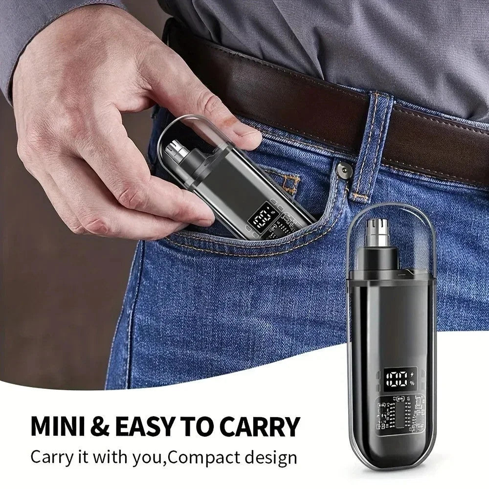 USB Rechargeable Nose & Ear Hair Trimmer for Men Portable Grooming