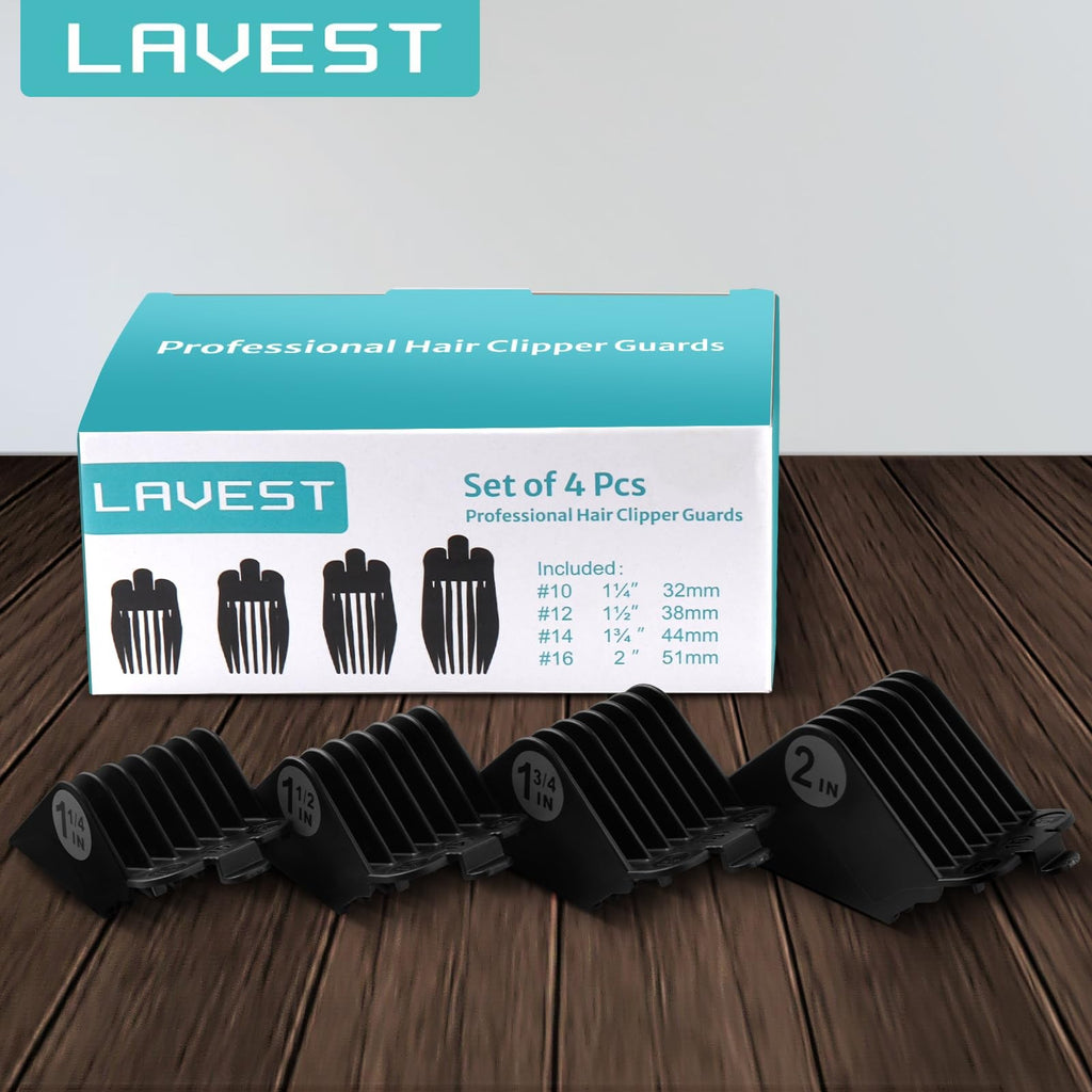 Clipper Guard Set 16 14 12 10 for Wahl Clippers - Black, Haircut Accessories