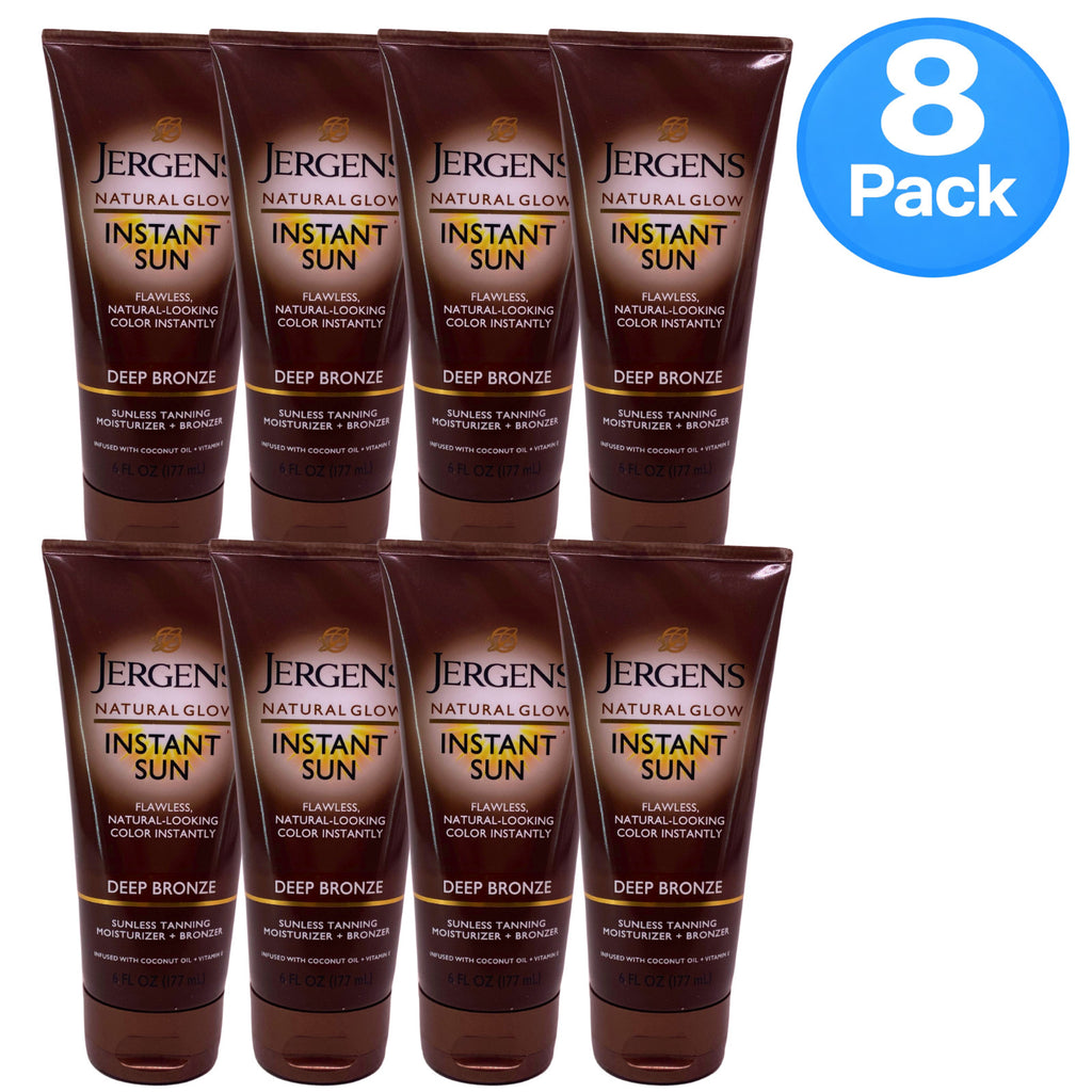 Self Tanner Moisturizer with Bronzer - Instant & Long-Lasting Sunless Tan, Hydrating Formula, 8 Pack