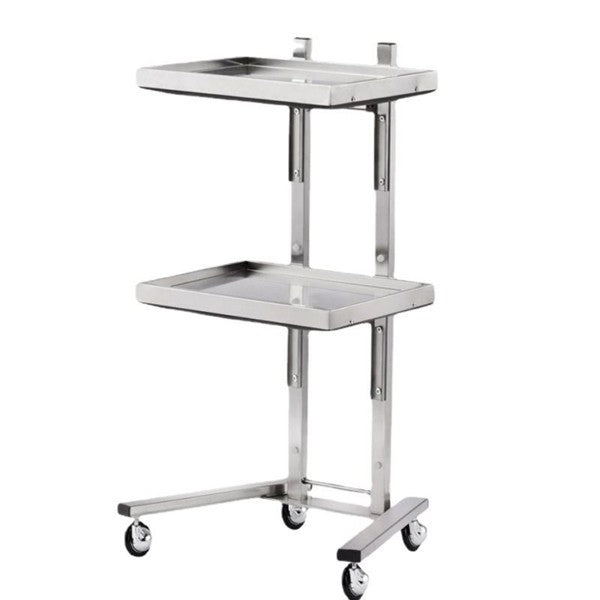 Stainless Steel Salon & Spa Rolling Cart with Foldable Trays - 2 Tier Storage