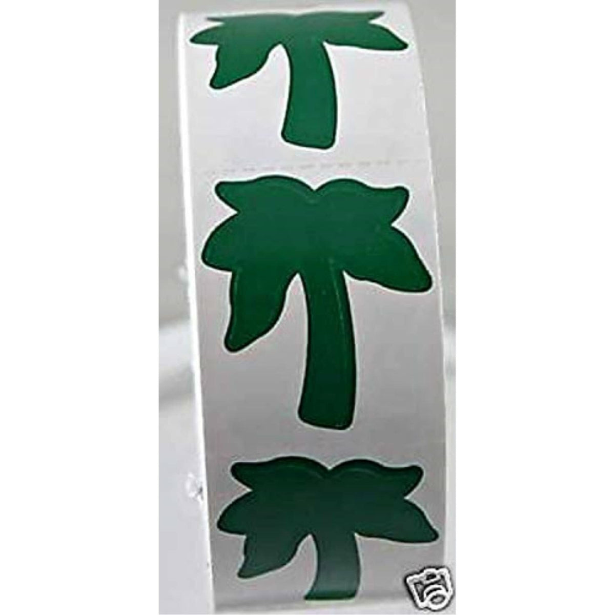 Palm Tree Tanning Stickers Roll - 1000 Count, Tropical Green Decor