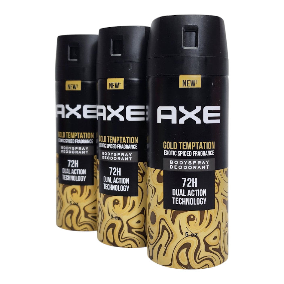 Men's Deodorant Body Spray 3 Pack - Axe Gold Temptation 150ml
