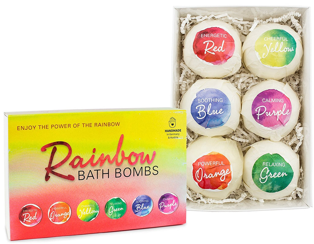 Handmade Rainbow Bath Bombs - All Natural Vegan Relaxing Spa Set