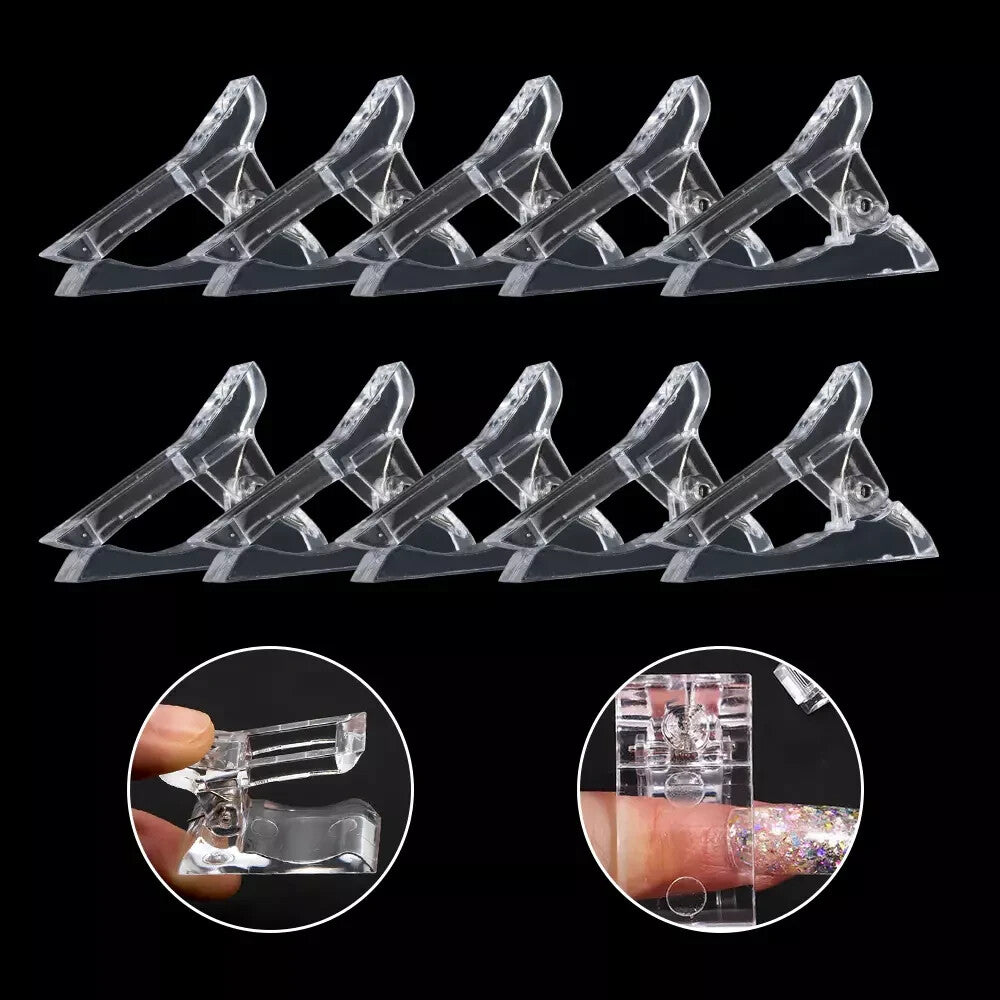 20 Pcs Nail Tip Clips for Gel Extension - Manicure Builder Clamp Set