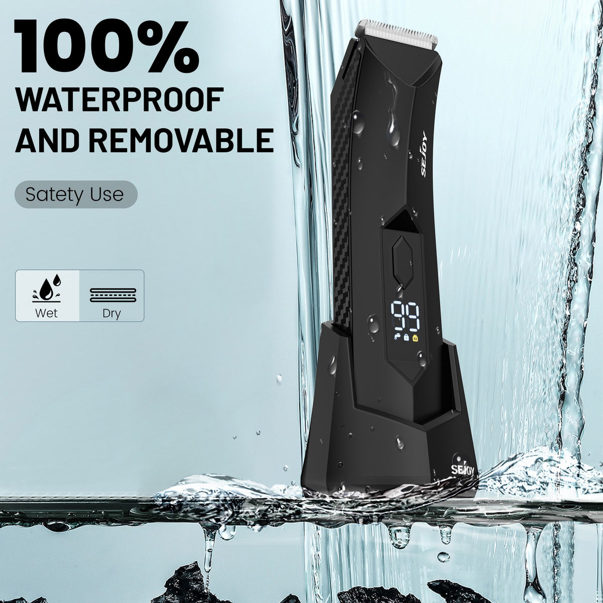 Cordless Electric Body Hair Trimmer for Men, Rechargeable Beard & Body Grooming Razor