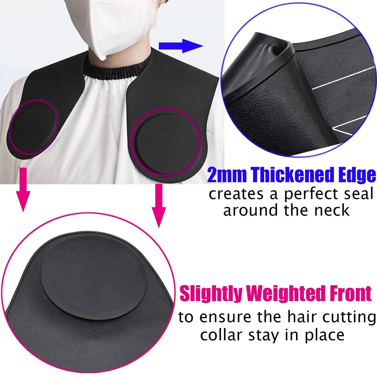 Hair Cutting Guide Collar Silicone Waterproof 21.5x16.5in for Salons & Home