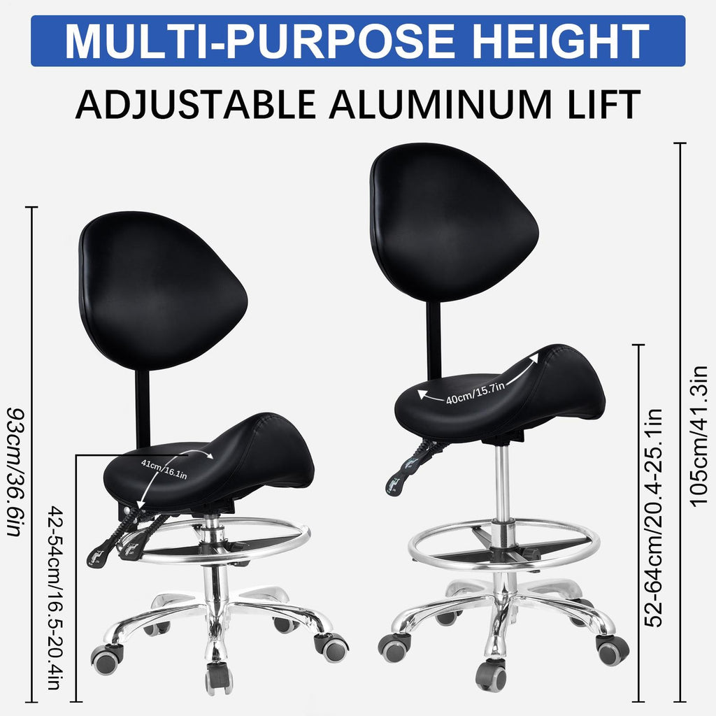 Adjustable Hydraulic Esthetician Chair with Wheel Support for Spa and Salon