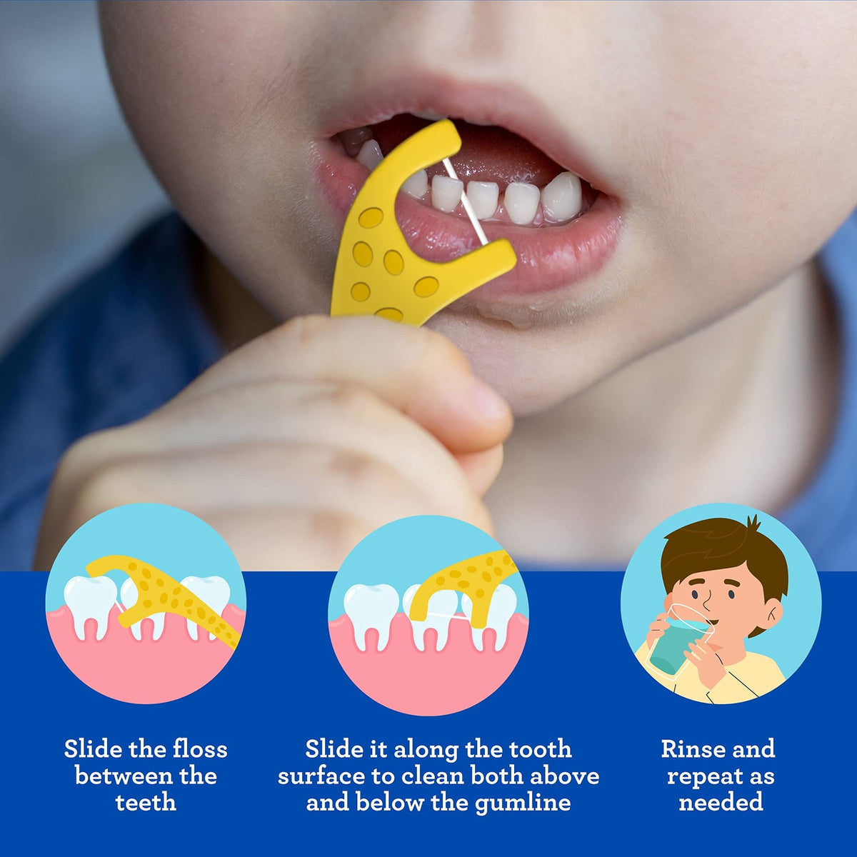 Kids Dental Floss Picks with Giraffe Design - 90 Count, Safe & Tasty