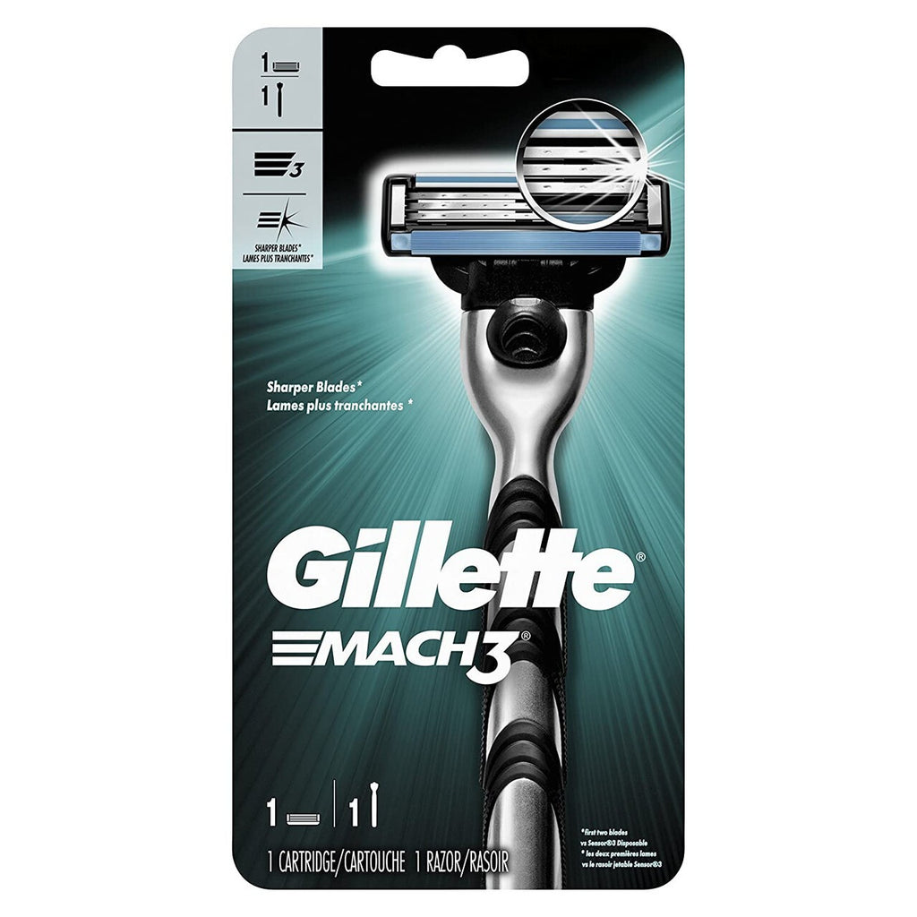 Gillette Mach3 Razor Handle & Refill Cartridge Set - 3 Pack