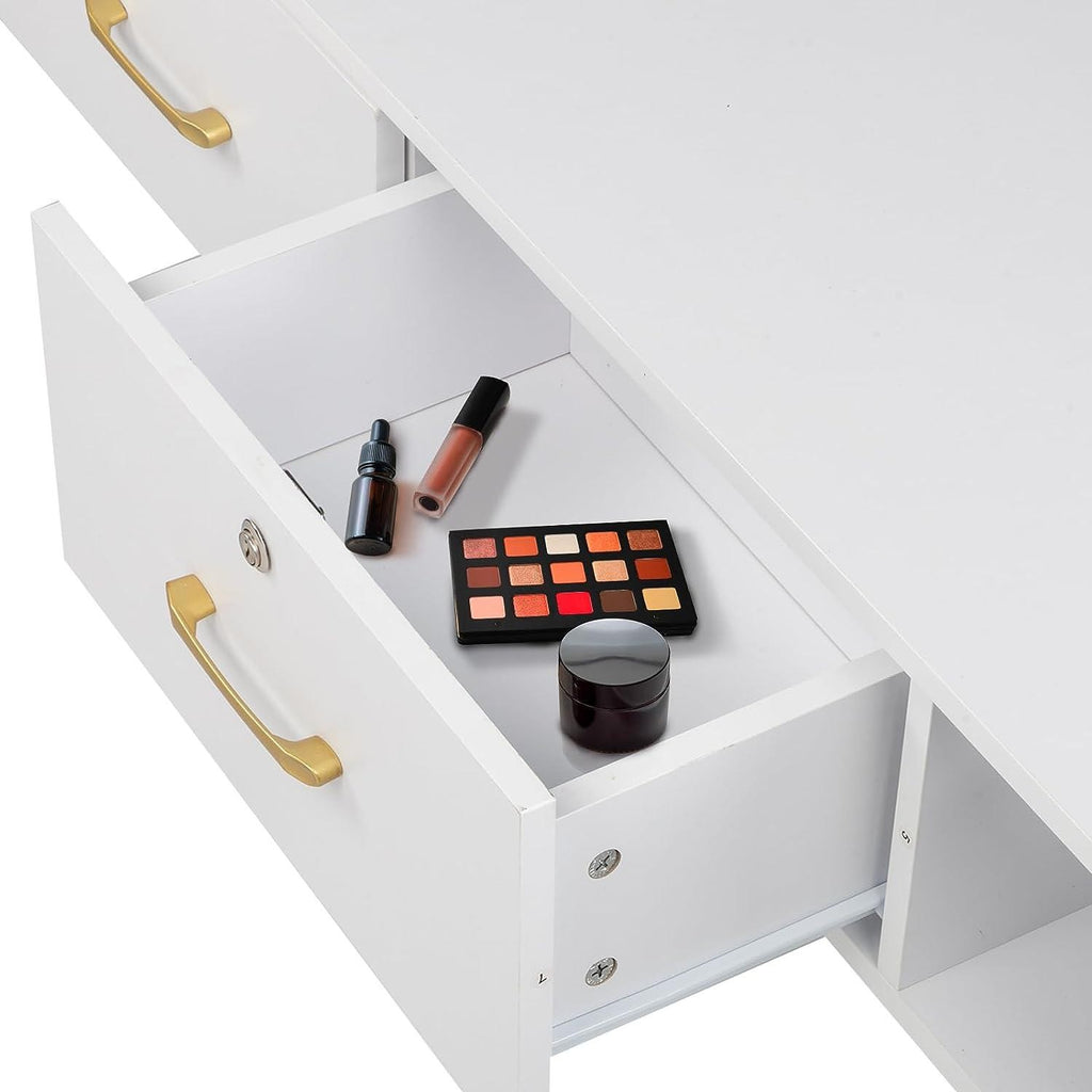 Wall Mount Salon Station with Locked Drawers and Hair Tool Holders