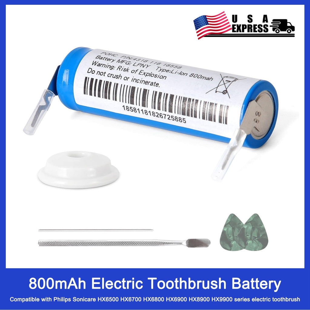 Rechargeable Electric Toothbrush Battery 800mAh for Philips HX Series