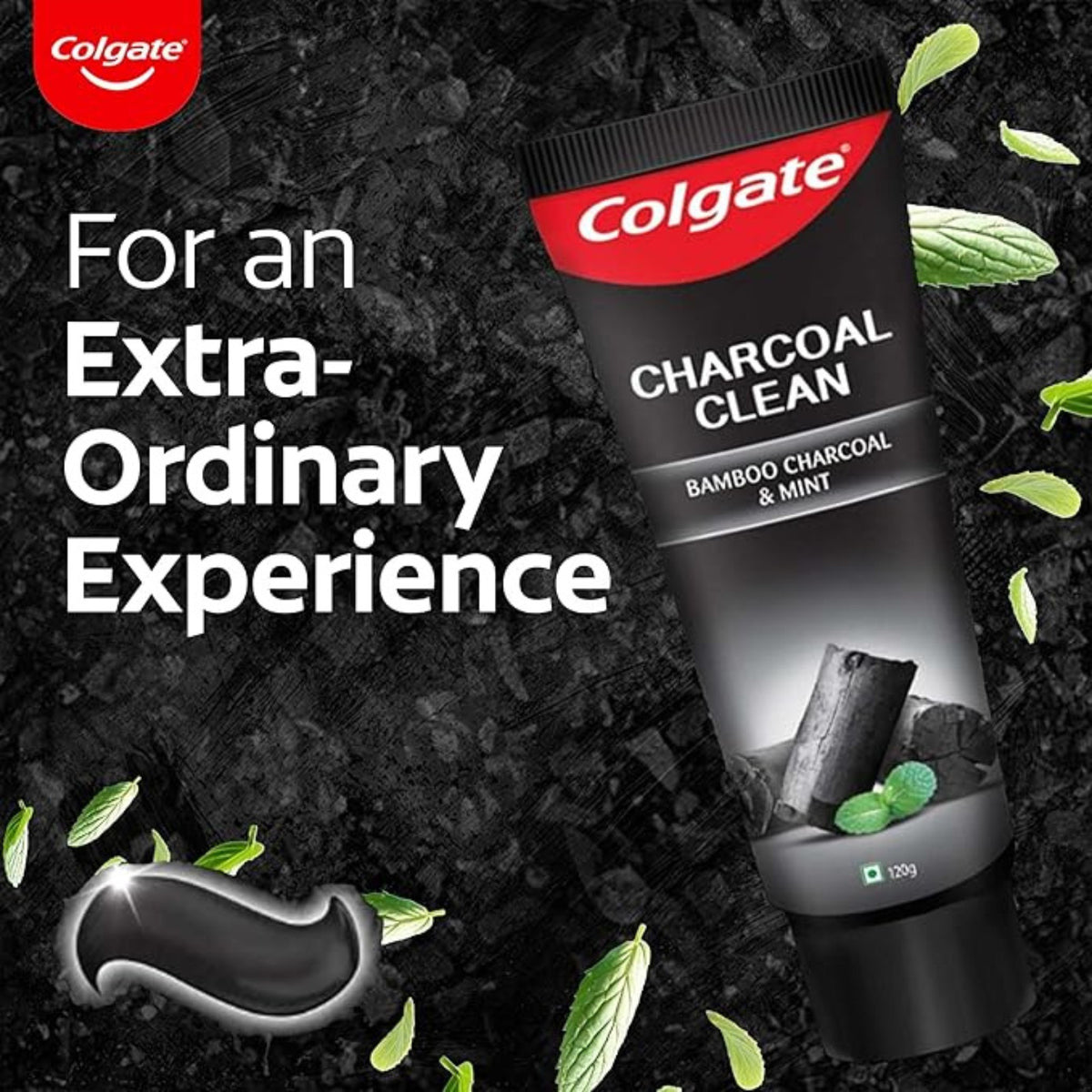Colgate Charcoal Clean Black Gel Toothpaste 240g with Bamboo & Mint