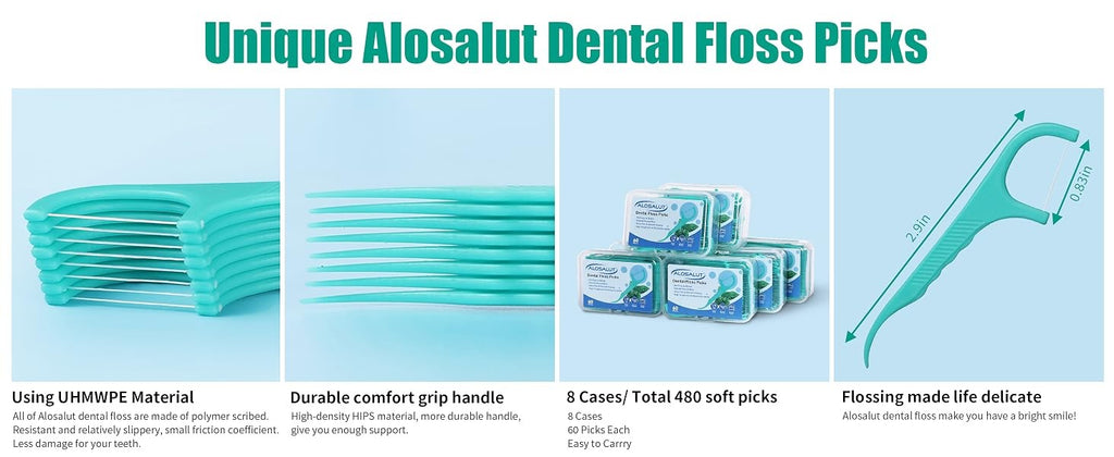 Bulk Dental Floss Picks with Mint Flavor – 480 Count Oral Care Set