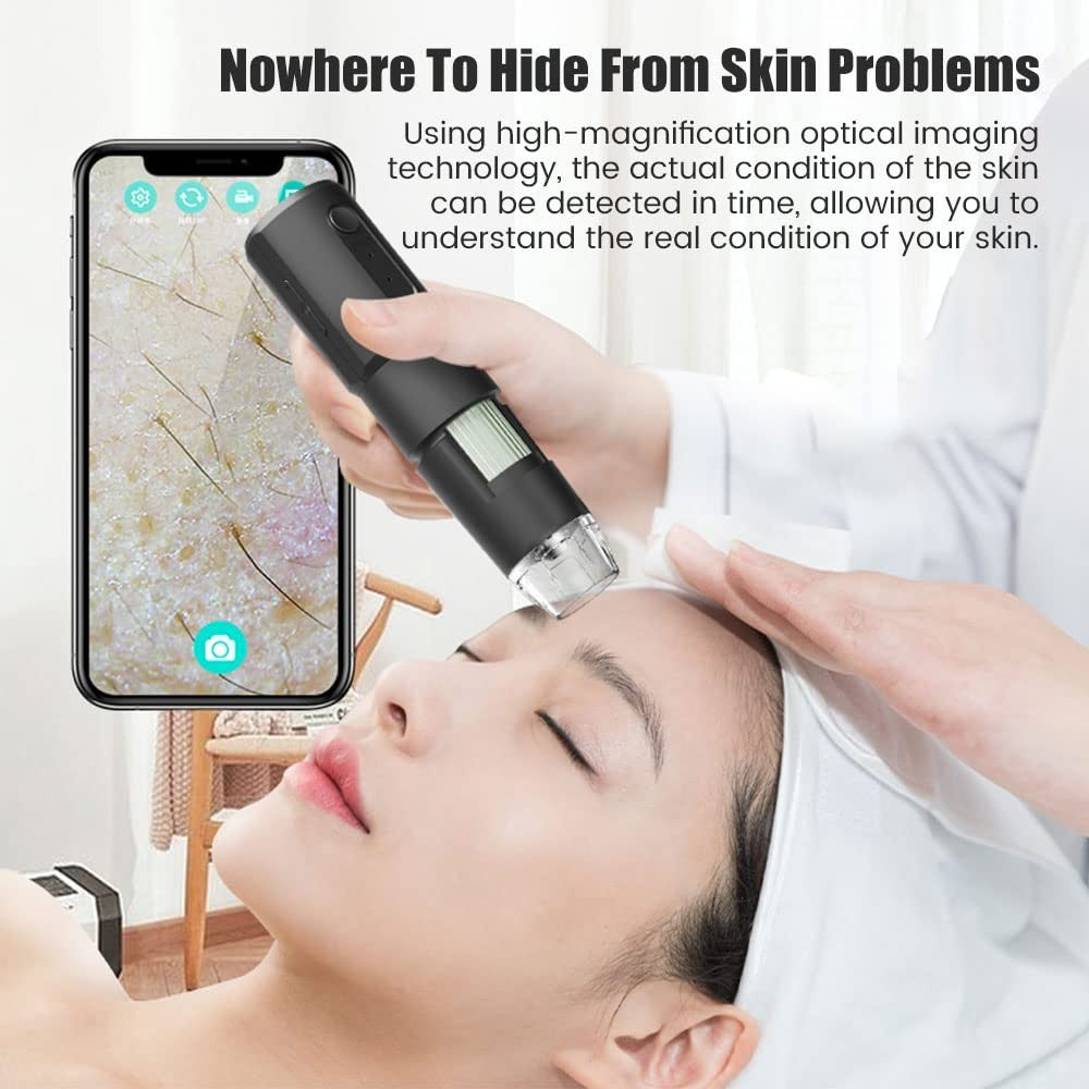 Wireless Skin & Hair Analyzer with Dual Probes & 1080P UV Magnifier