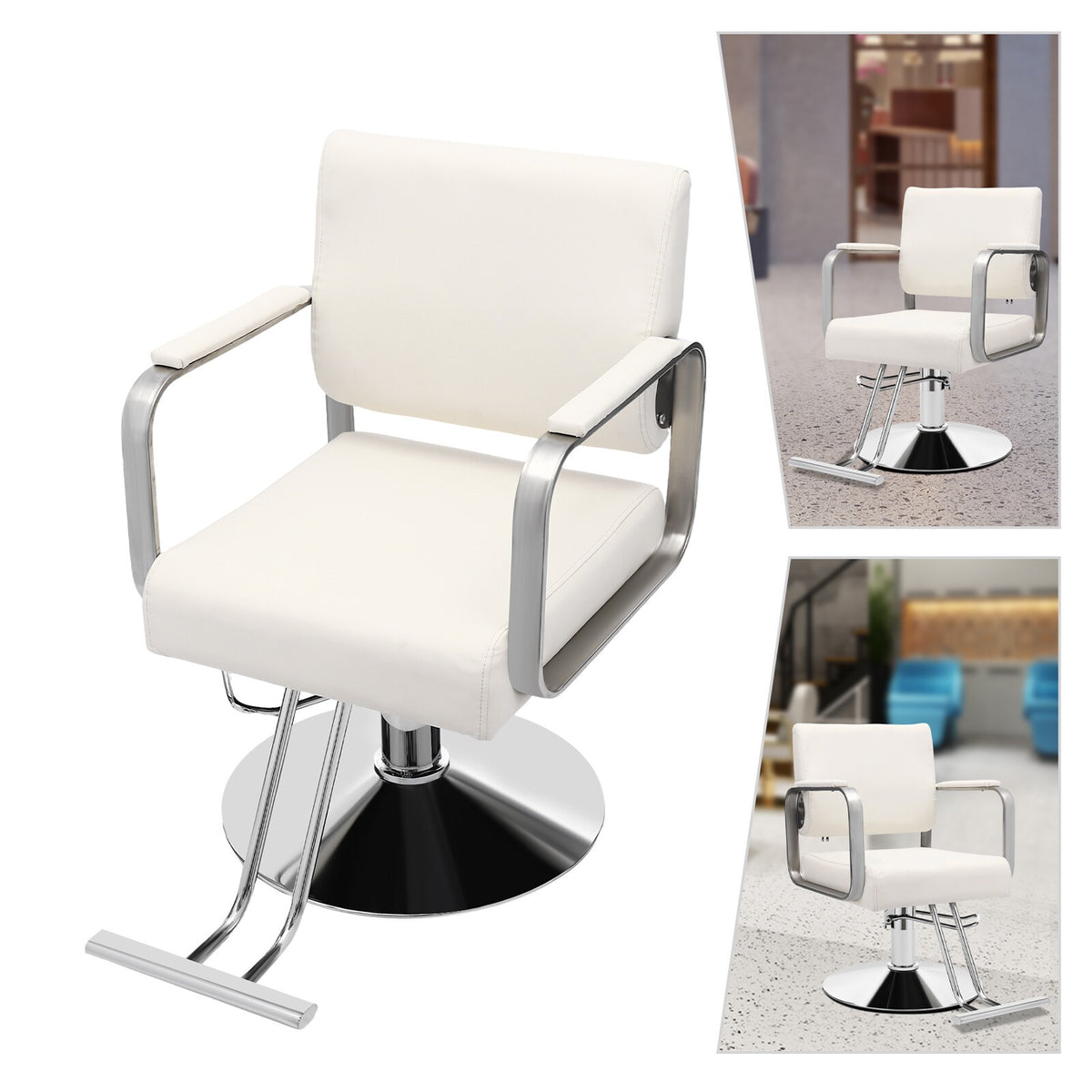 Heavy Duty Hydraulic Salon Chair 200kg Rotatable Adjustable Height