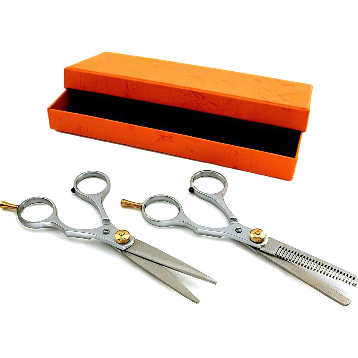 Hair Barber Shears Set - 5.5 Inch Stainless Steel Hair Cutting Scissors for Stylists & Barbers
