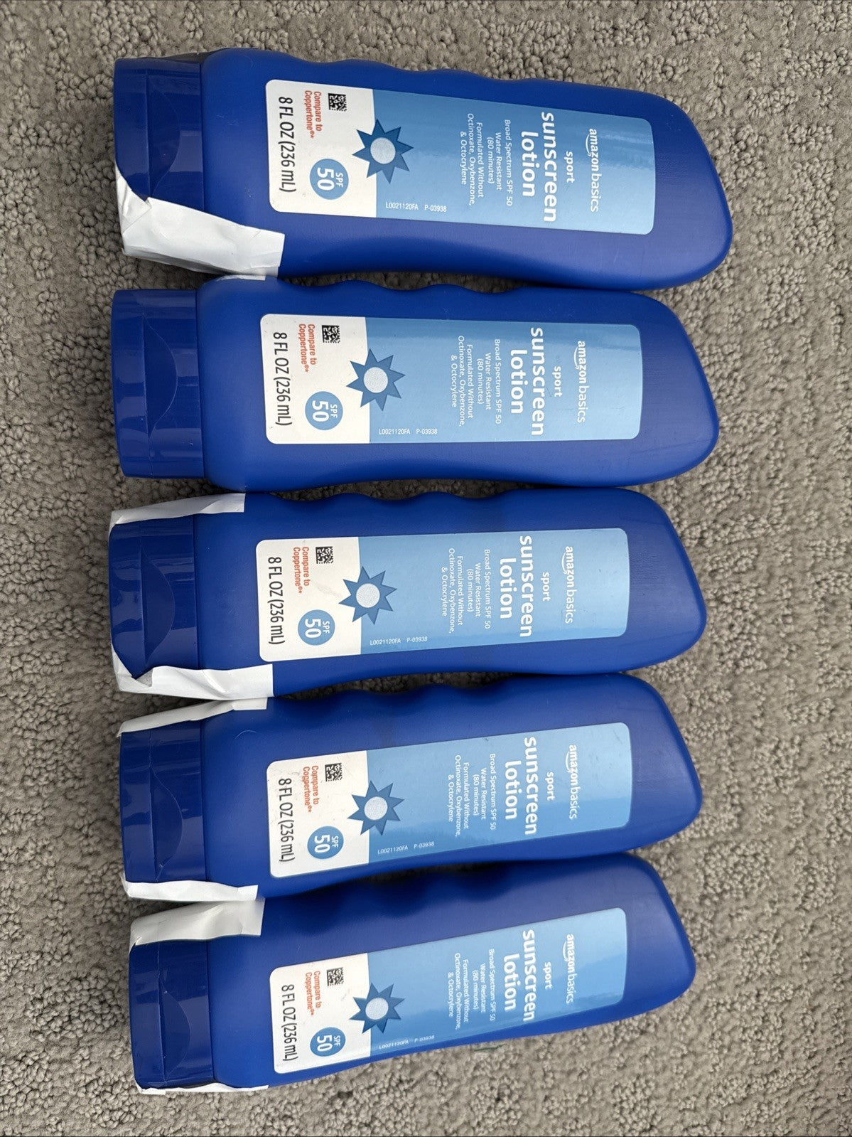 SPF 50 Water Resistant Sunscreen Lotion - 8 Oz, Pack of 5