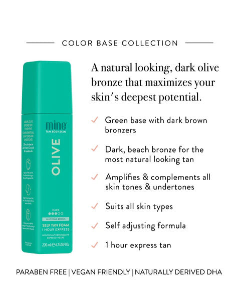 Self Tan Foam - Natural Olive Bronze, Super Dark, 6.7 Fl Oz