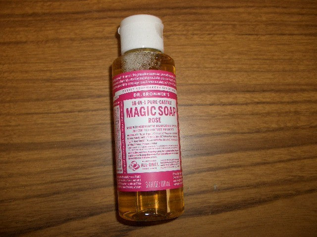 12 Pack Plant-Based Rose Castile Soap Bottles - 3.4 fl oz Each