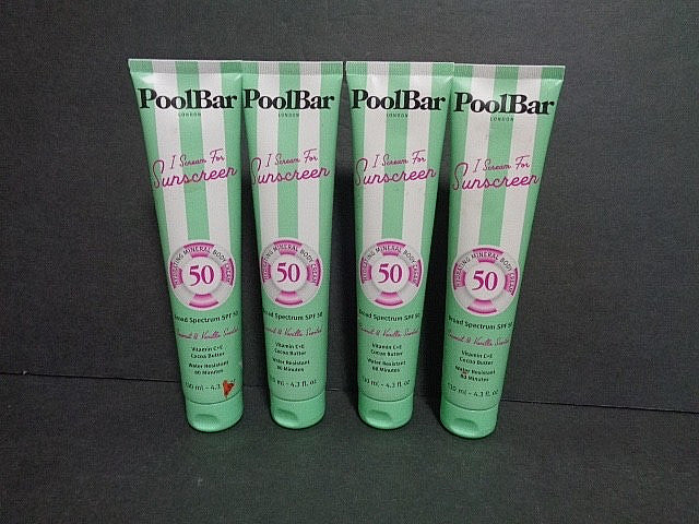 Pool Bar SPF 50 Hydrating Mineral Sunscreen - Pack of 4 4.3 oz Each, Exp 01/2027