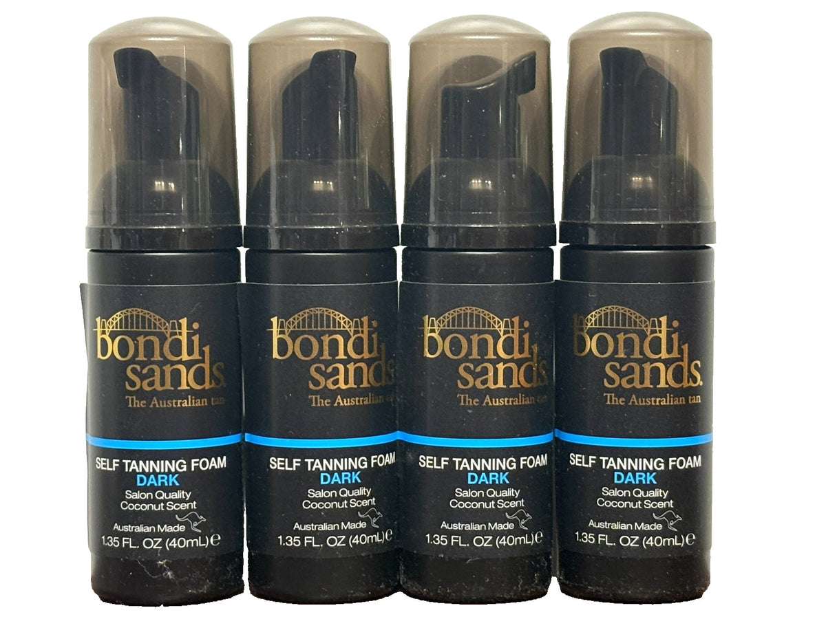 Self Tanning Foam Dark Set - Salon Quality Coconut Scent, 4 x 1.35oz