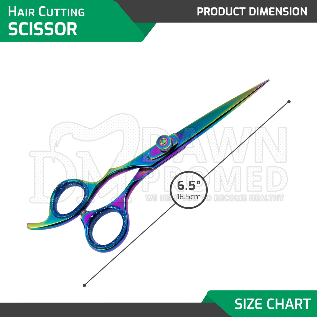 Professional Rainbow Hair Cutting & Thinning Scissors 6.5" - High-Precision Barber Shears