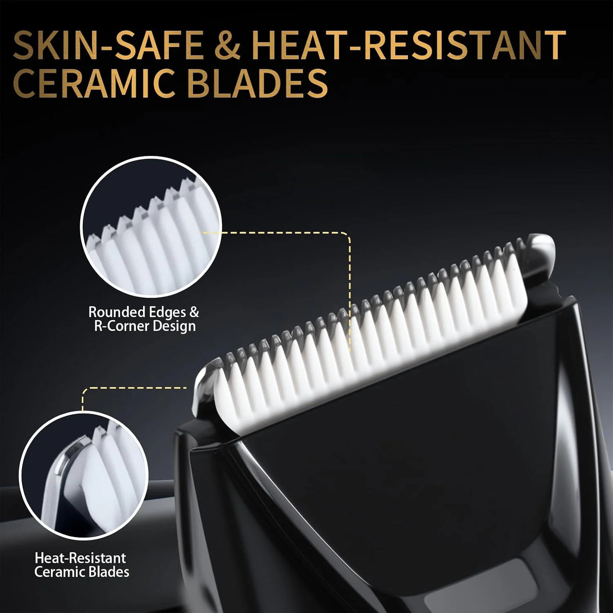 Men's Body Hair Trimmer with Ceramic Blades, Rechargeable Full-Body Grooming