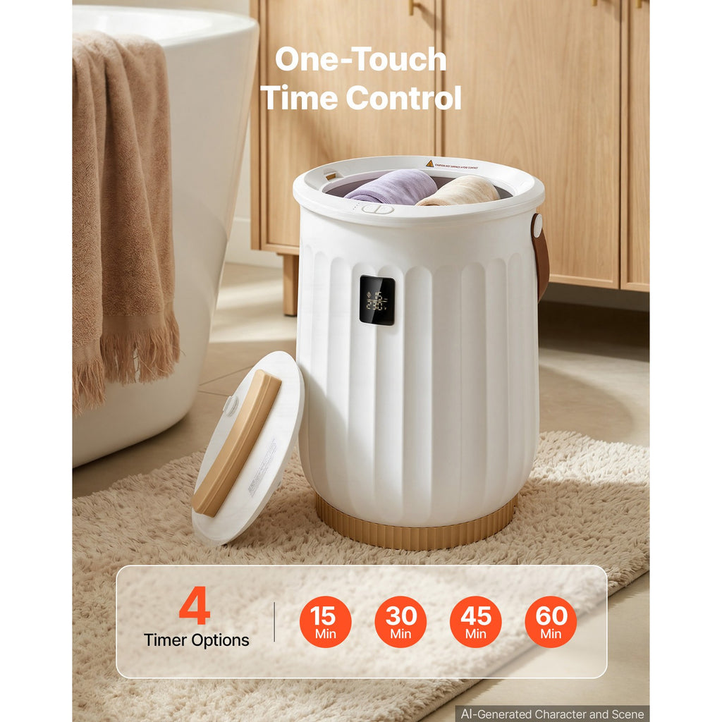 20L Bathroom Towel Warmer with LED Timer and Adjustable Heating