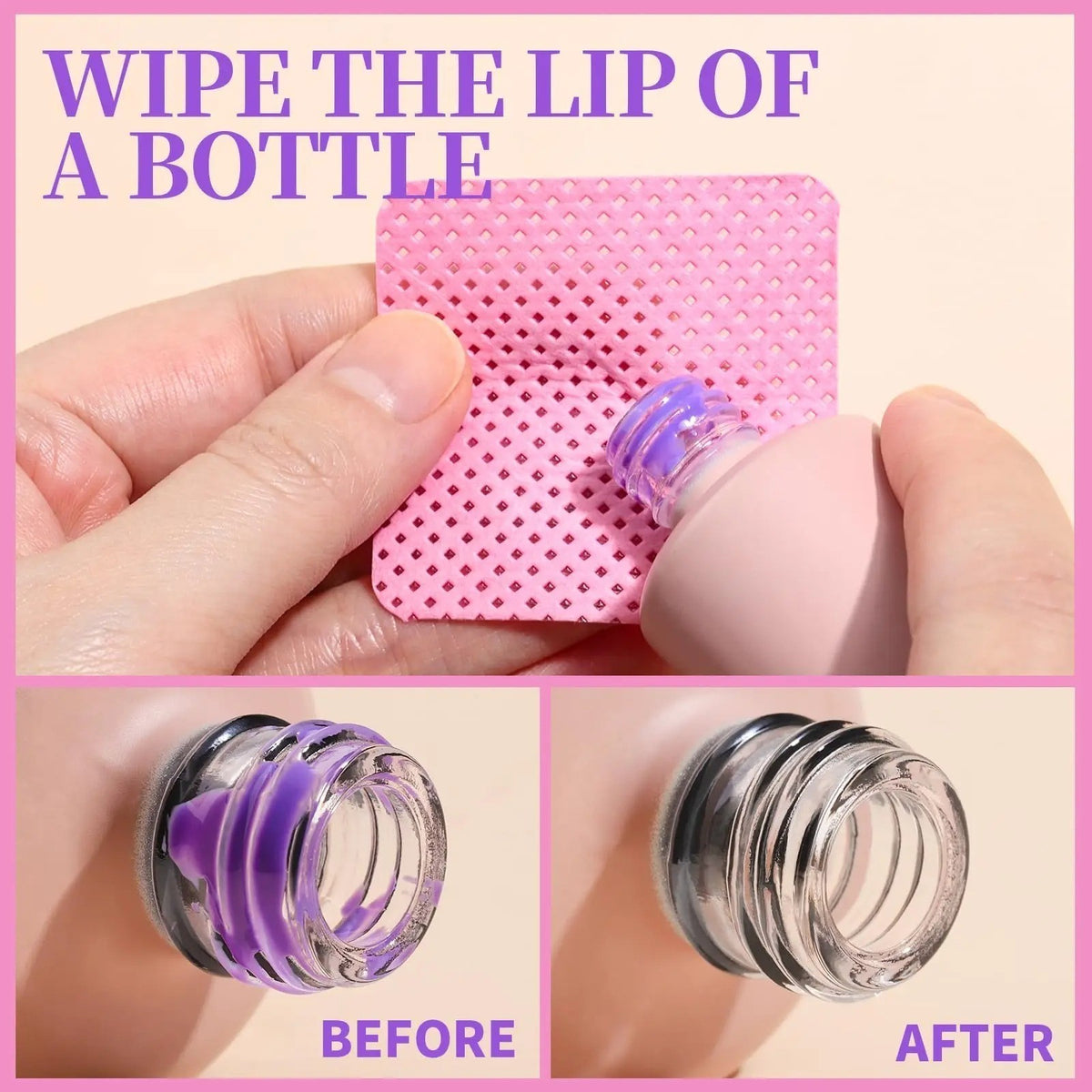 Lint-Free Nail Wipes 200 Sheets for Gel Polish Removal & Manicure Prep
